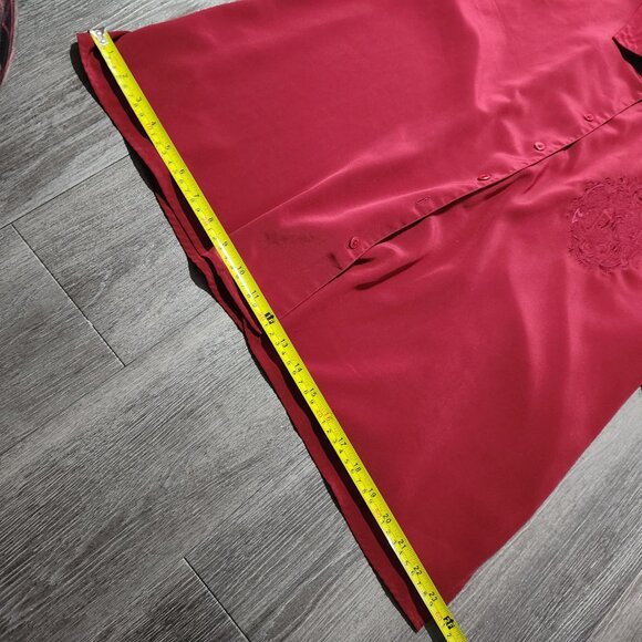 Vintage 90s Liz Moody classic french red puffy long sleeved button-up shirt - Picture 14 of 16